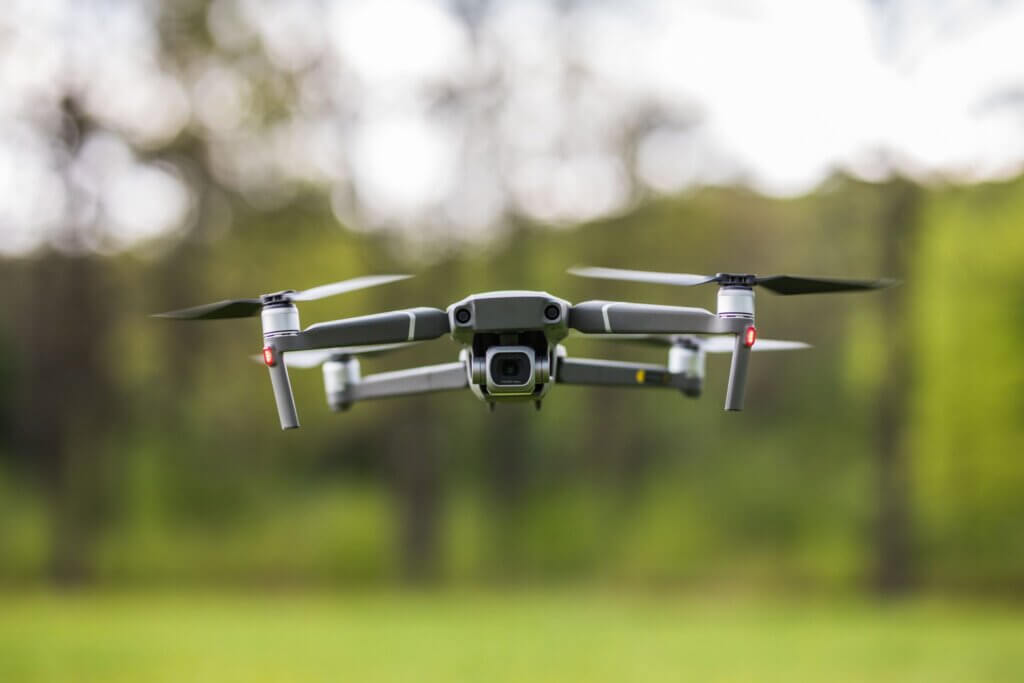 alt="drone flying in air for survey in leicester"