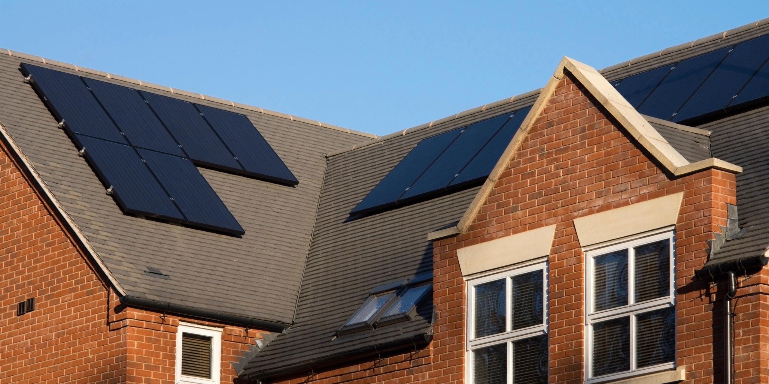 solar panels on house roof. 