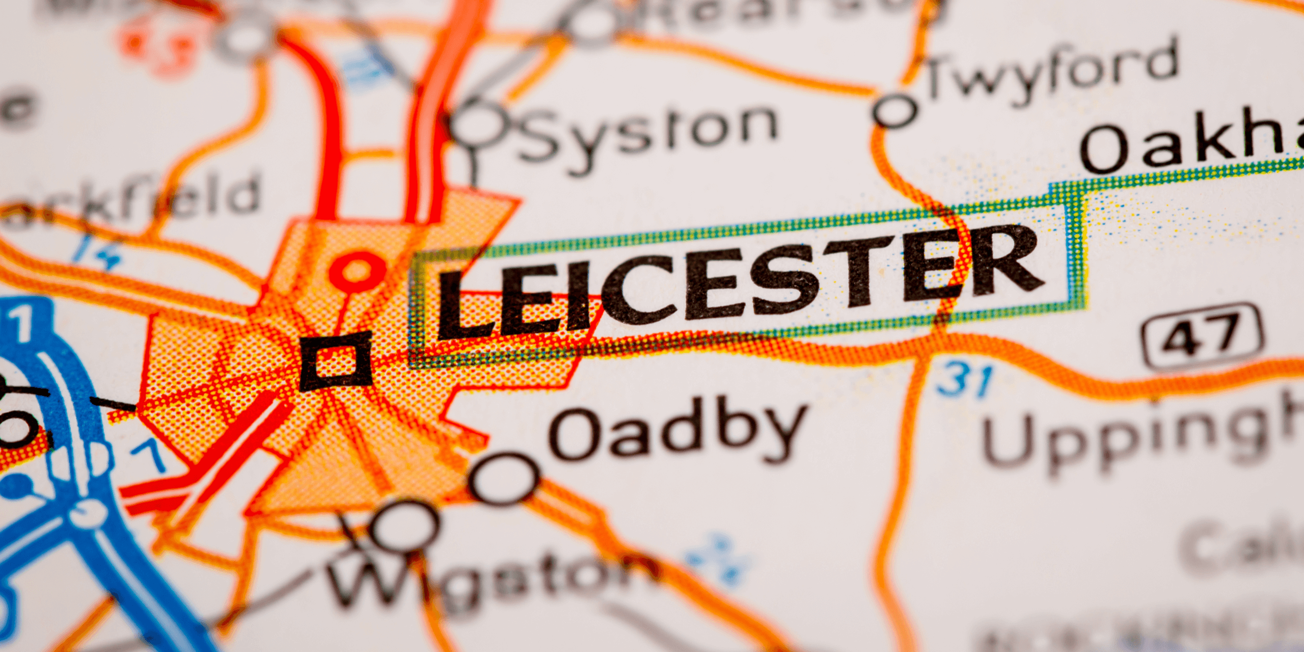 Image of Leicester on map